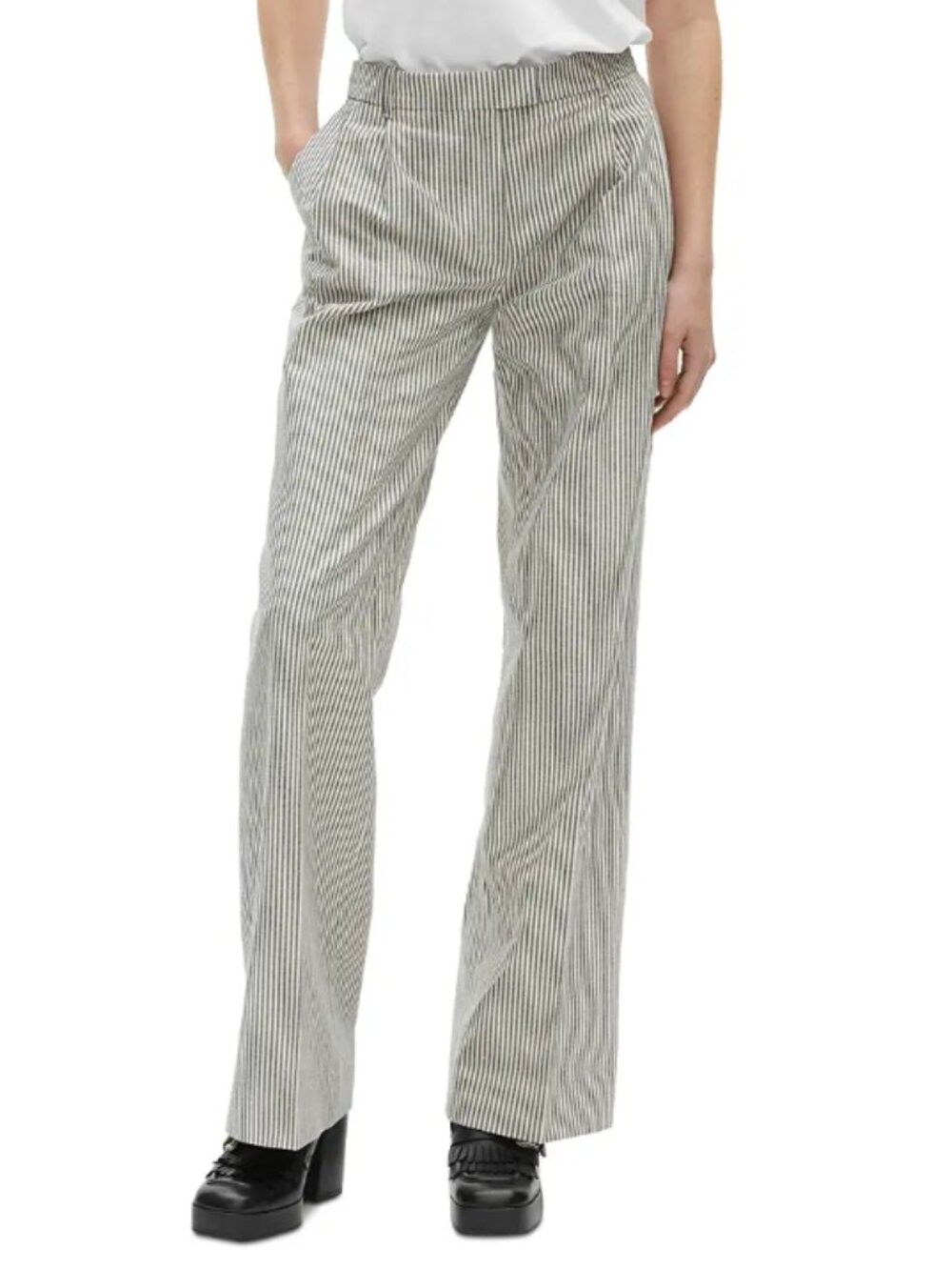 MSRP $320 The Kooples FPAN30025K women's Pinstriped Pants 34/XS NWT